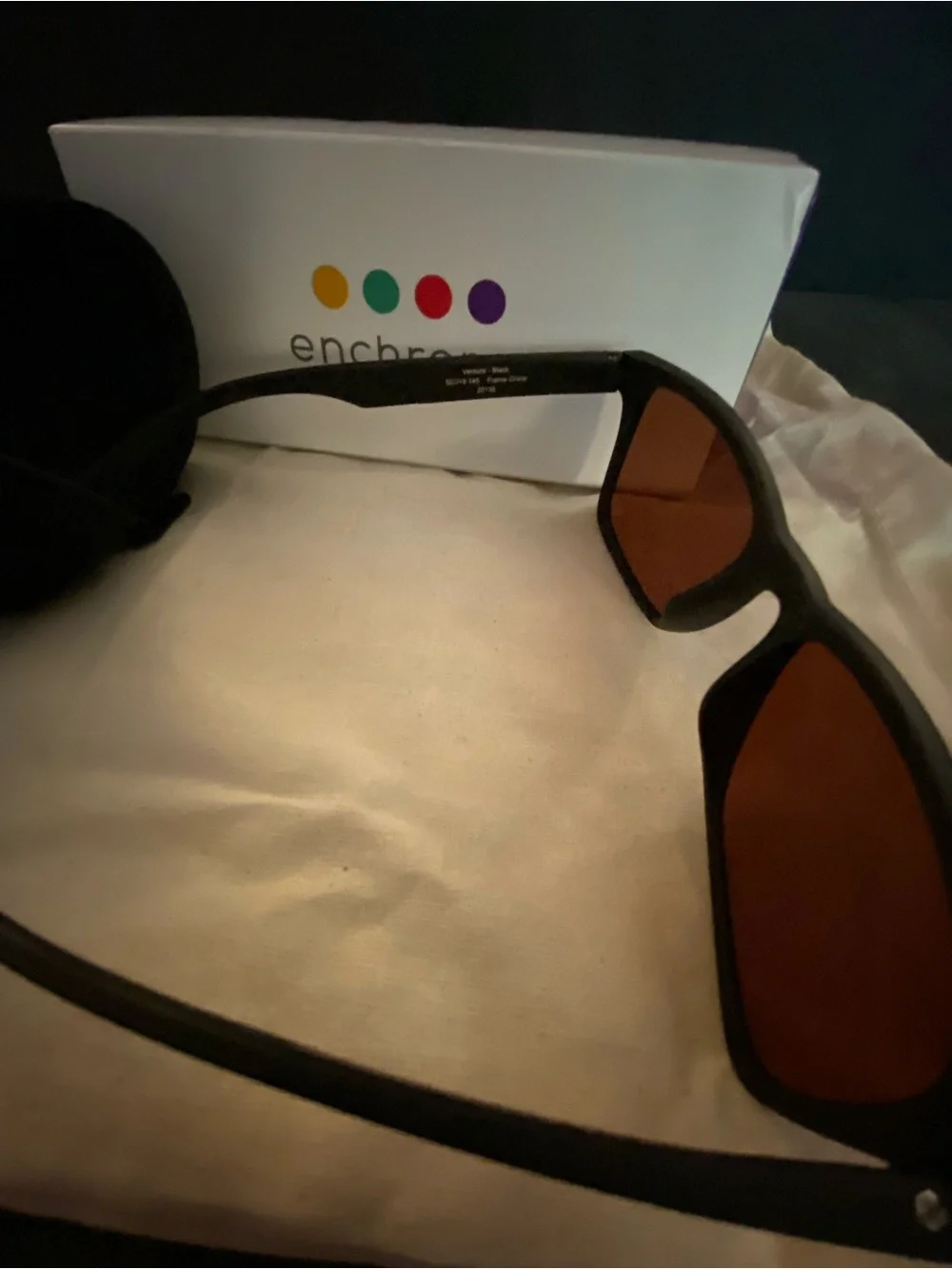 Never Used Enchroma Matte Black Sunglasses with Color Blind Lenses